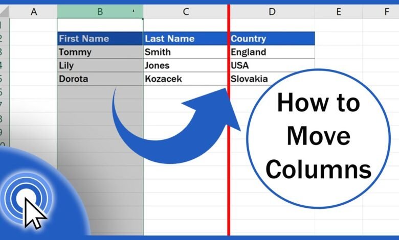 How to move the rows in Excel